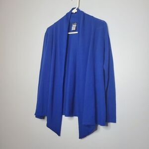 Fig & Blu S Blue Cardigan Waterfall Open Drape Style